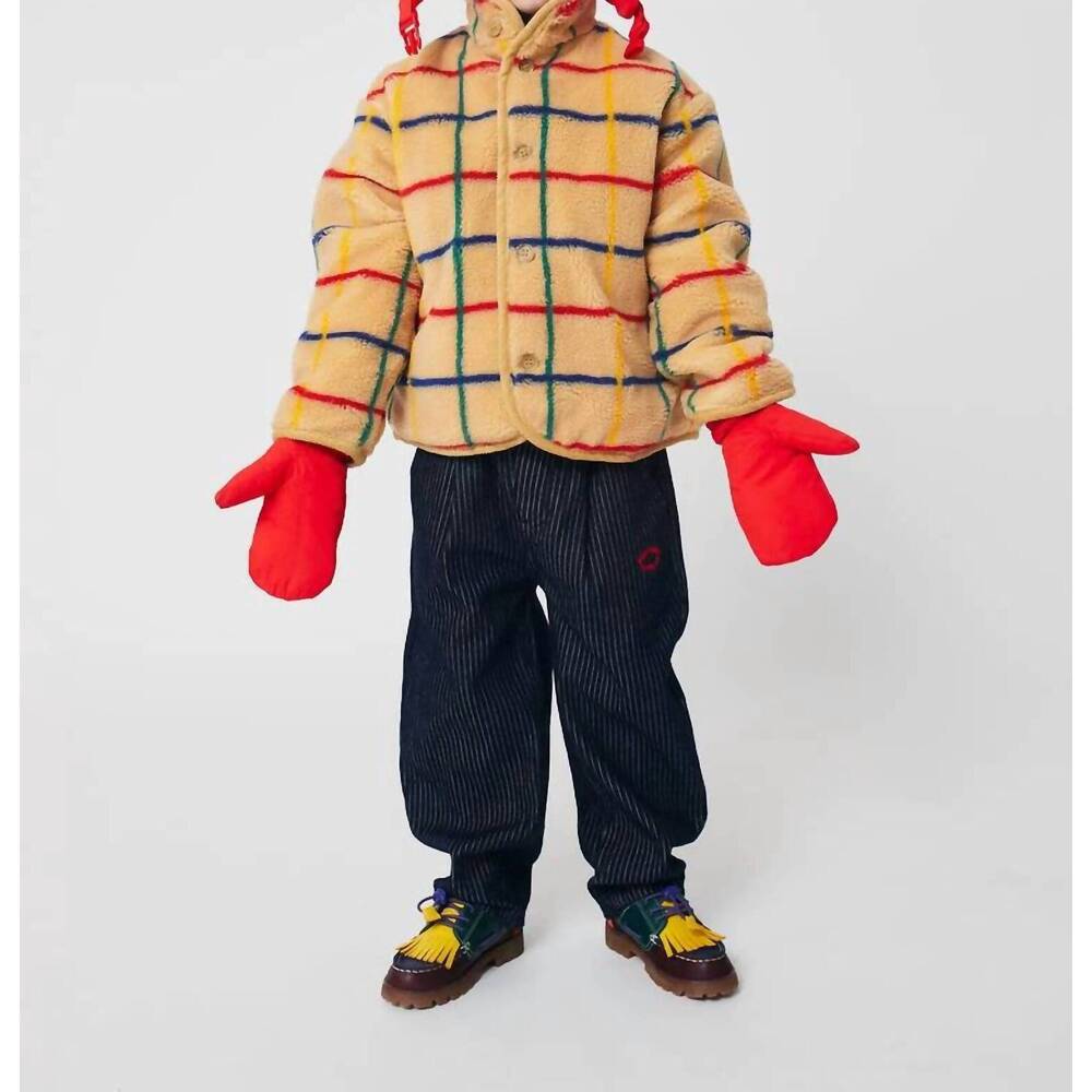 NEW BOBO CHOSES color stripes sheepskin jacket in beige - Picture 4 of 6